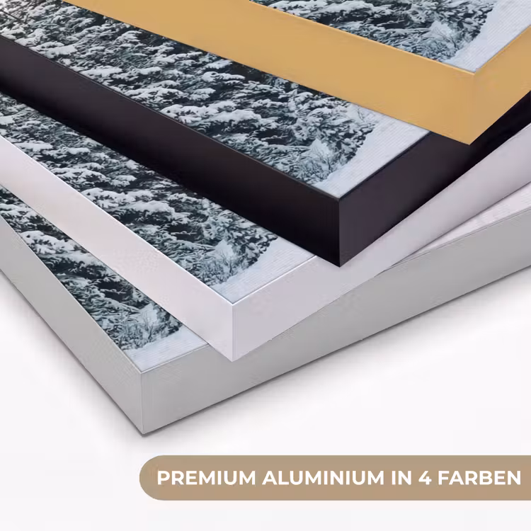 Weg - Sneeuw - Naaldbos - Winter - Avontuurlijk Textielframe zwart klein -USP_kleurenDE