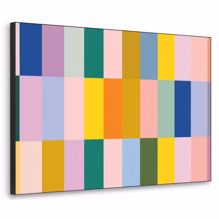 Stroken - Blauw - Patroon - Abstract Textielframe - compleet frame klein -3d