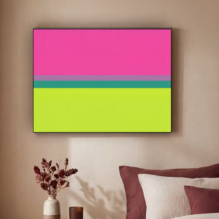 Art Frame - Streifen - Modern - Farbenfroh - Strepen - Modern - Kleurrijk Textielframe zwart klein