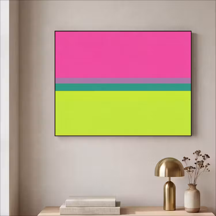 Art Frame - Streifen - Modern - Farbenfroh - Strepen - Modern - Kleurrijk Textielframe zwart klein