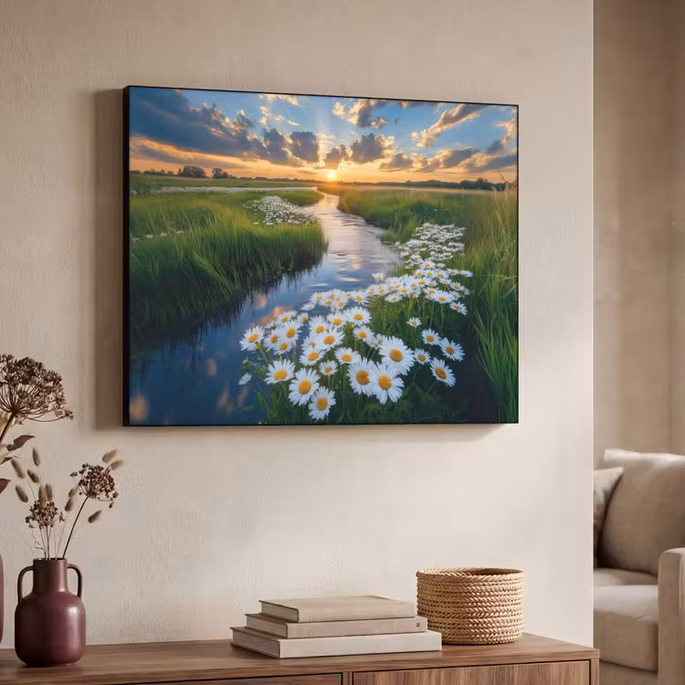 Beekje - Landschap - Margriet Textielframe zwart klein -sfeer3
