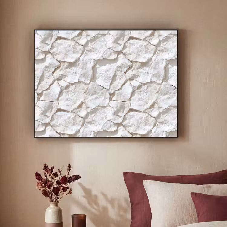 Structuur - Rots - Wit Textielframe zwart klein 947 -sfeer1