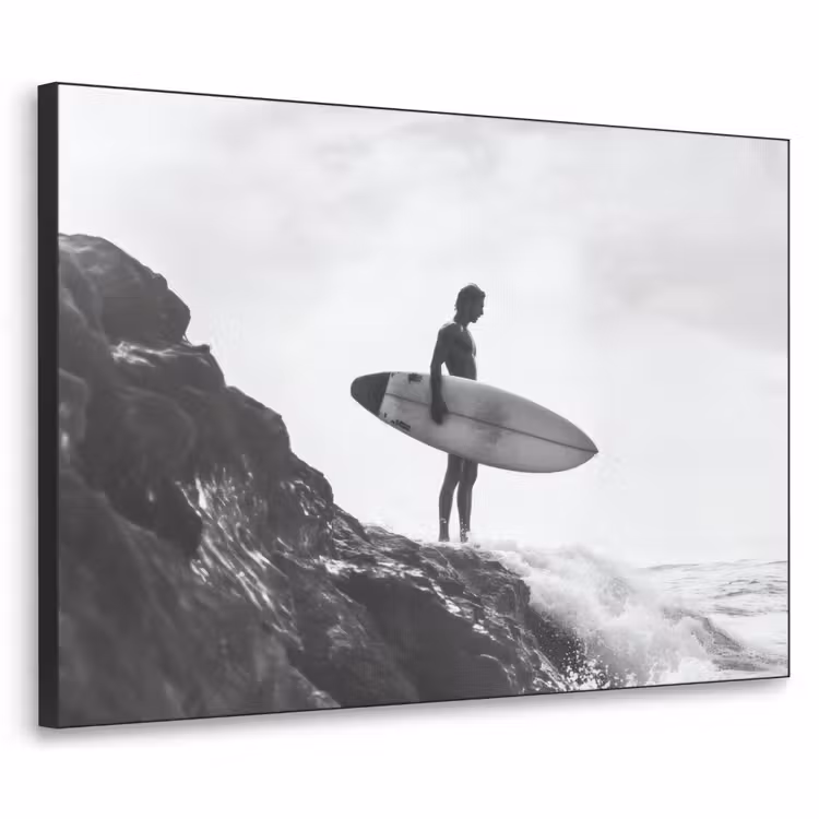 Surfer - Rots - Oceaan - Golven Textielframe - compleet frame klein -3d