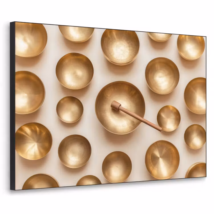 Symmetrisch - Goud - Brons - Balans Textielframe zwart klein -3d