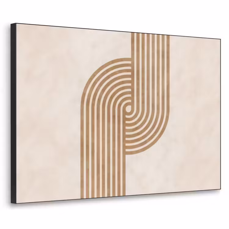 Symmetrische bocht - Koperkleurig Textielframe zwart klein -3d