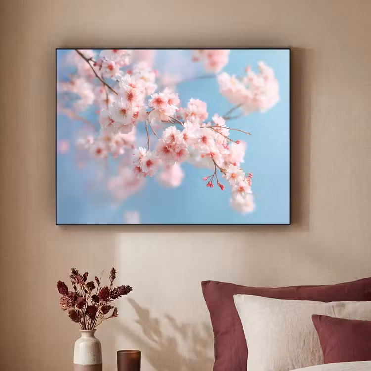 Takken - Bloesems - Roze Textielframe - compleet frame klein -sfeer1