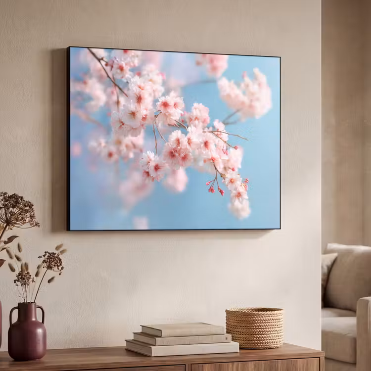 Takken - Bloesems - Roze Textielframe - compleet frame klein -sfeer3