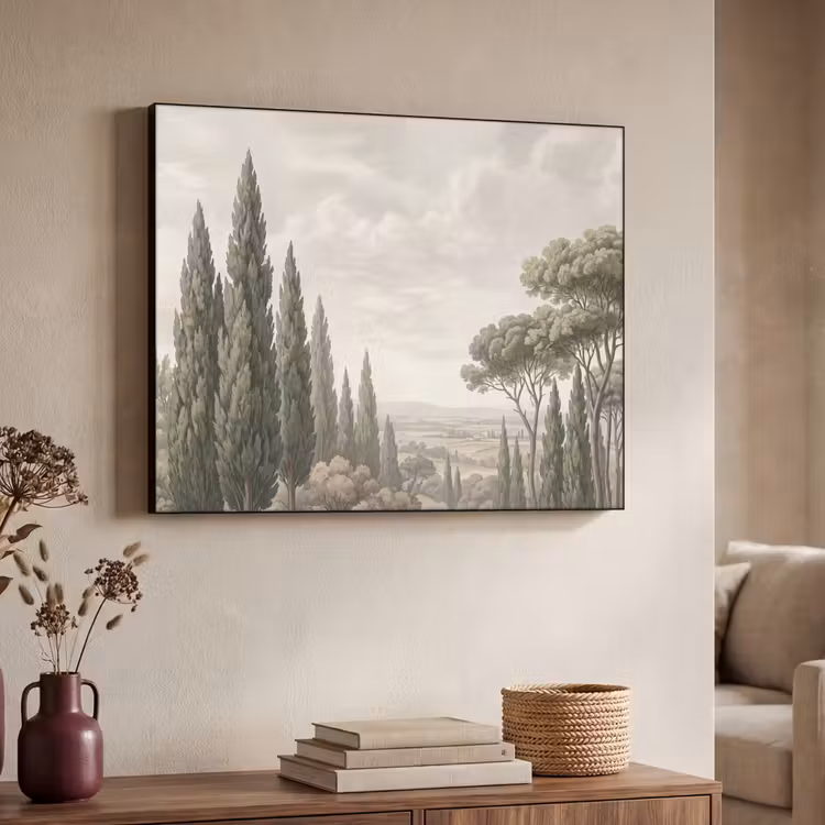 Vallei - Bos - Natuur - Groen Textielframe zwart klein -sfeer3