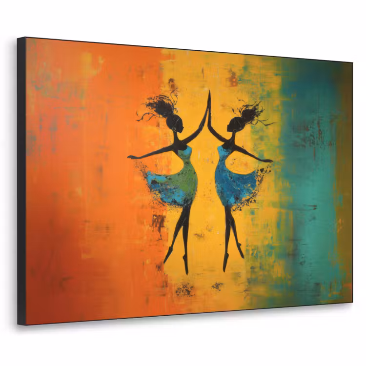 Dansen - Vrouwen - Verfstructuur Textielframe - compleet frame klein -3d