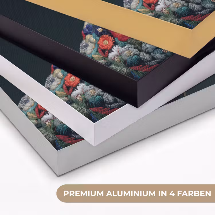 Duif - Bloemen - Wit - Zwart Textielframe zwart klein -USP_kleurenDE