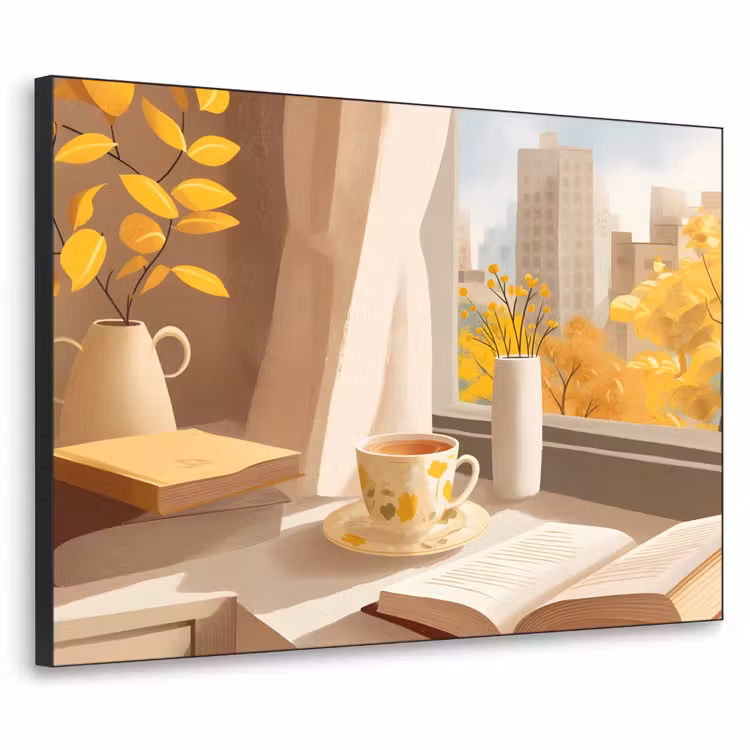 Thee - Boek - Thee - Herfst Textielframe - compleet frame klein -3d
