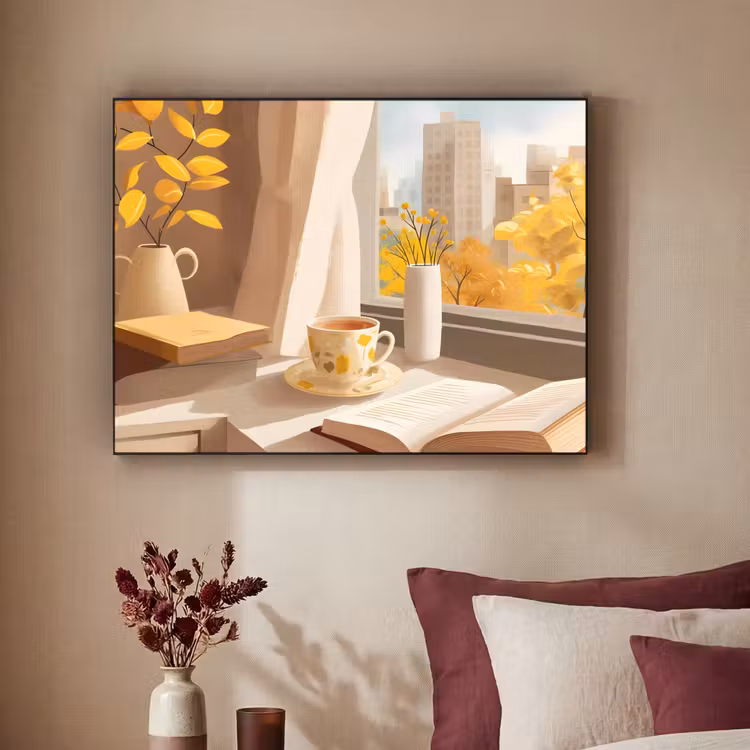 Thee - Boek - Thee - Herfst Textielframe - compleet frame klein -sfeer1