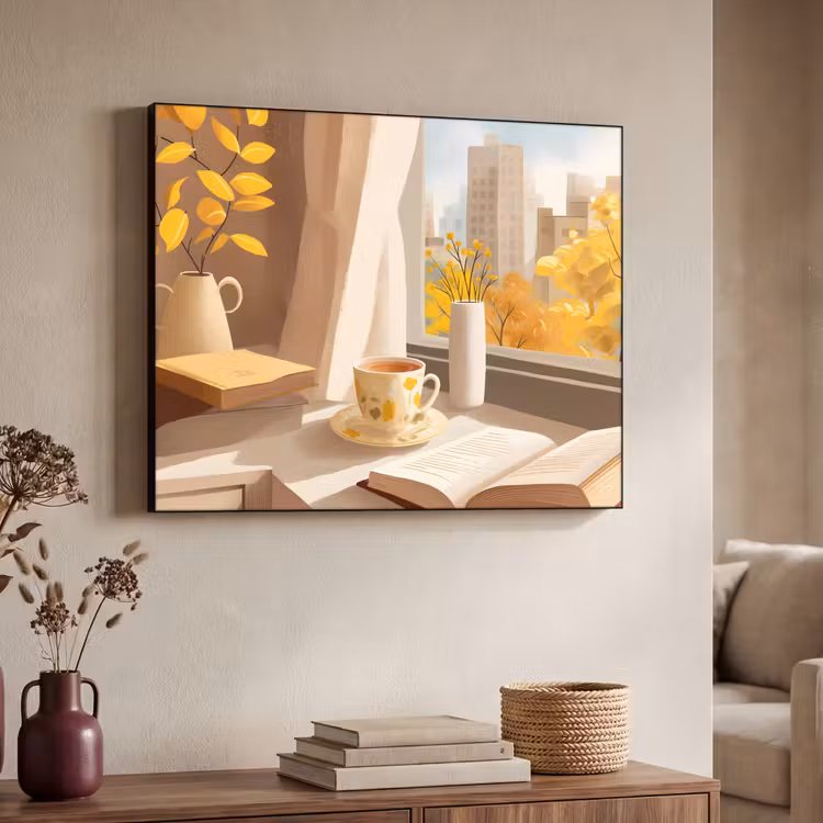 Thee - Boek - Thee - Herfst Textielframe - compleet frame klein -sfeer3