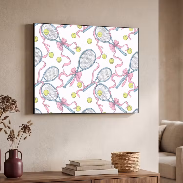 Tennis - Strikken - Kleurrijk Textielframe zwart klein 947 -sfeer3