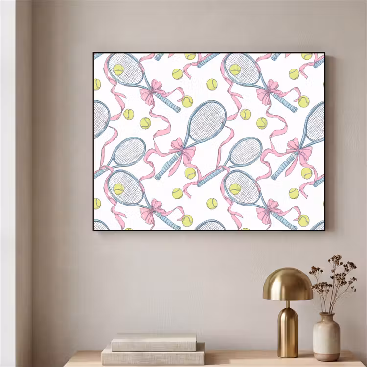 Tennis - Strikken - Kleurrijk Textielframe zwart klein 947 -sfeer2