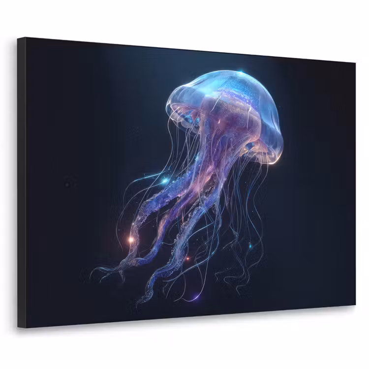 Tentakels - Kwal - Paars - Sprankeling Textielframe zwart klein -3d