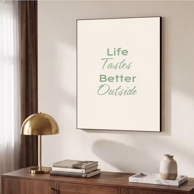 Tekst - Sierlijk - Letters - Groen Textielframe zwart klein -sfeer3