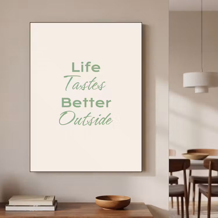 Tekst - Sierlijk - Letters - Groen Textielframe zwart klein -sfeer2