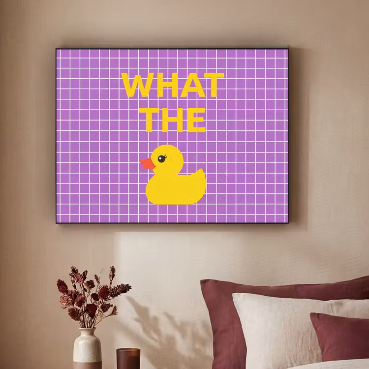 Art Frame - Text - Ente - Lila - Tekst - Eend - Paars Textielframe zwart klein