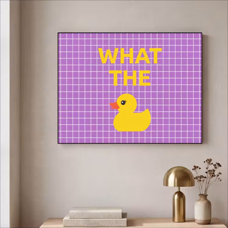 Art Frame - Text - Ente - Lila - Tekst - Eend - Paars Textielframe zwart klein