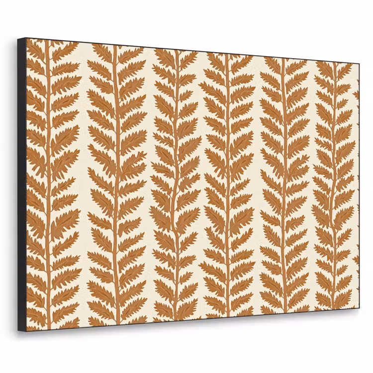 Textuur - Bladeren - Oker Textielframe zwart klein 947 -3d