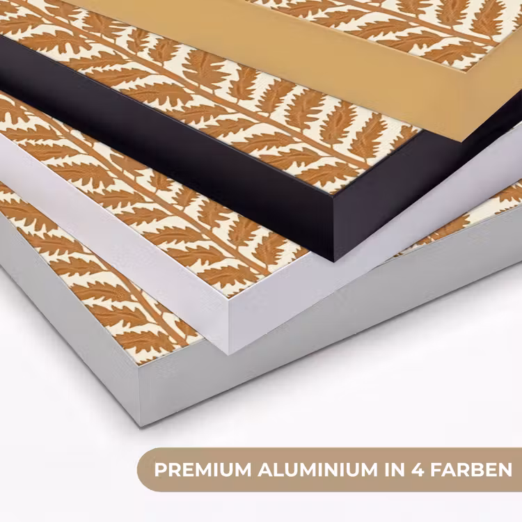 Textuur - Bladeren - Oker Textielframe zwart klein 947 -USP_kleurenDE