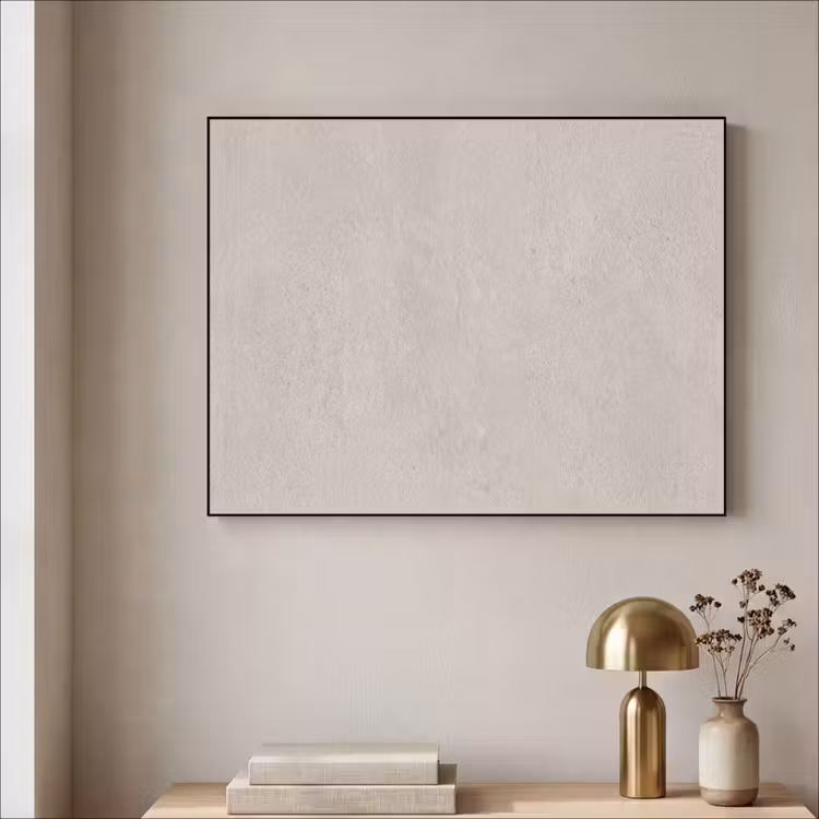 Textuur - Effen - Abstract - Beige Textielframe zwart klein -sfeer2