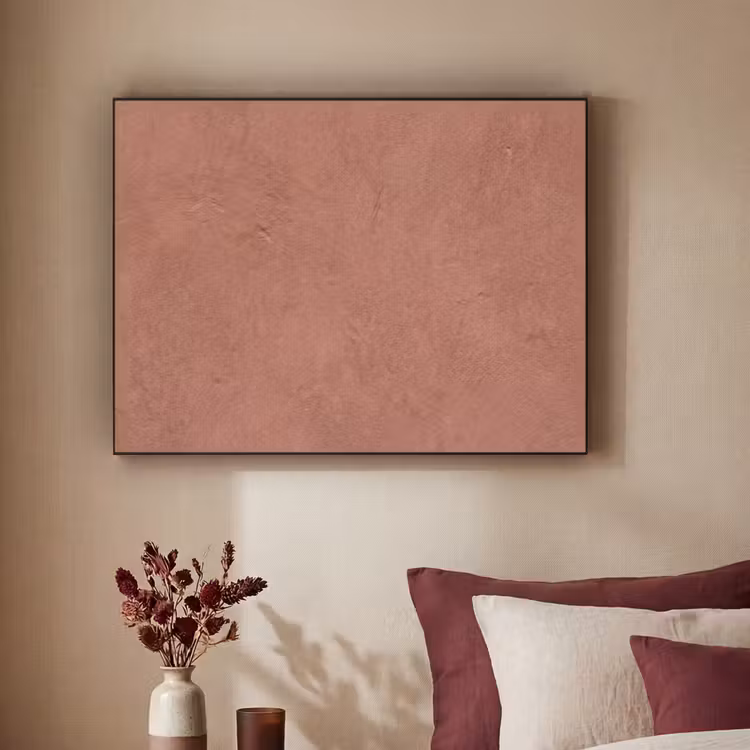 Textuur - Roodbruin - Grof - Modern Textielframe zwart klein -sfeer1