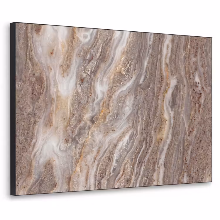 Textuur - Steen - Abstract - Beige Textielframe zwart klein -3d