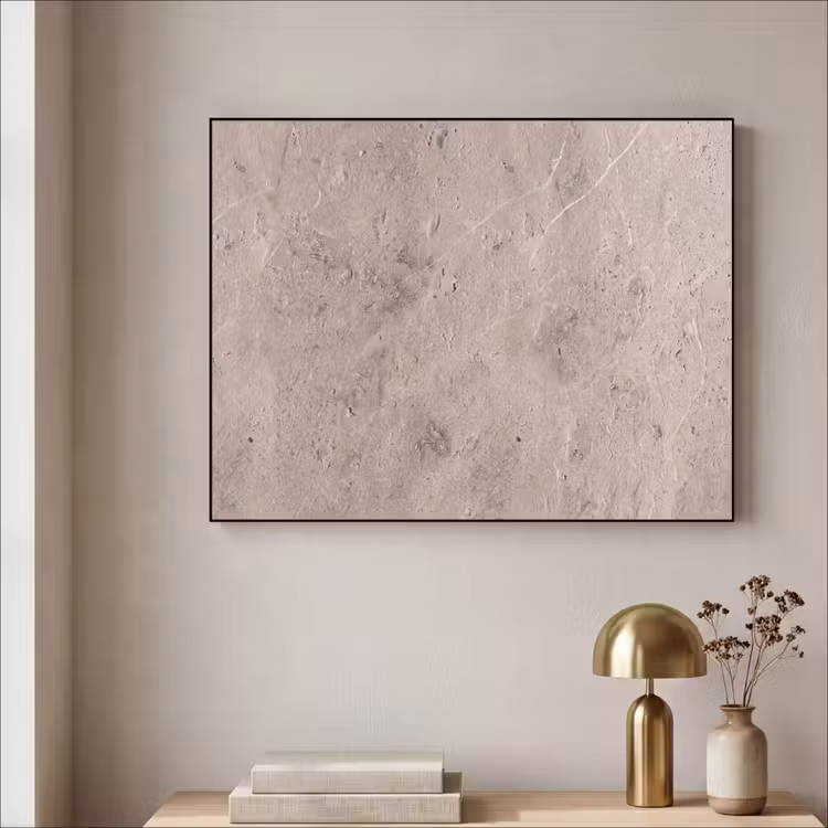 Textuur - Steen - Patroon - Rustiek - Beige Textielframe zwart klein -sfeer2
