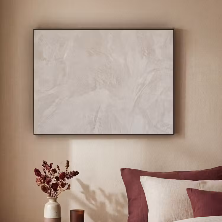 Textuur - Wand - Modern - Beige - Abstract Textielframe zwart klein -sfeer1