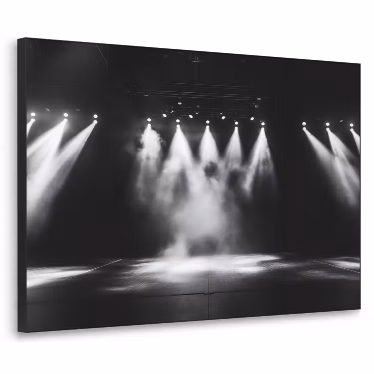 Theaterzaal - Mist - Spotlights - Zwart Textielframe zwart klein -3d