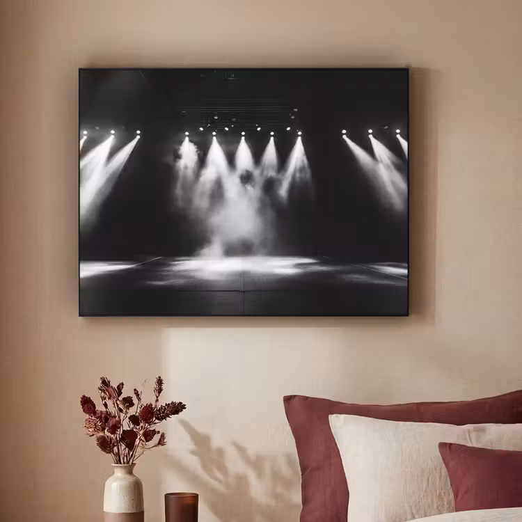 Theaterzaal - Mist - Spotlights - Zwart Textielframe zwart klein -sfeer1