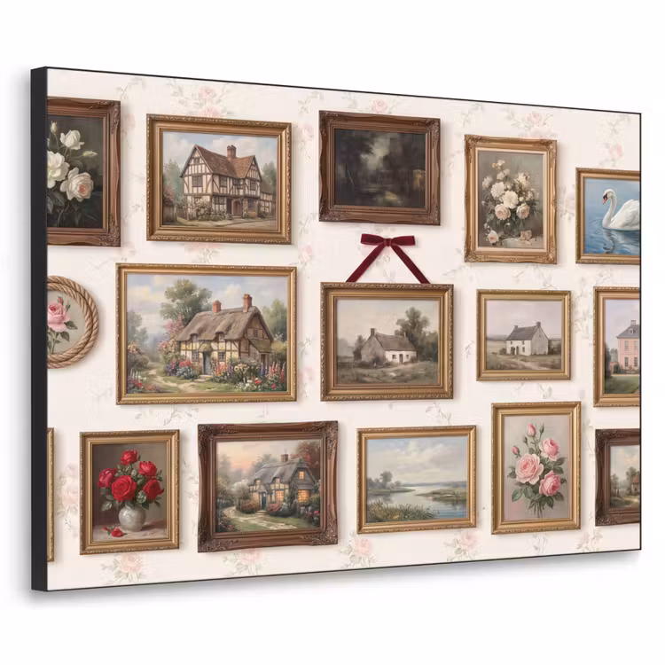 Dier - Kat - Portret - Klassiek Textielframe zwart klein -3d