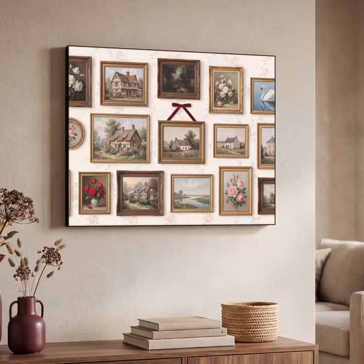 Dier - Kat - Portret - Klassiek Textielframe zwart klein -sfeer3