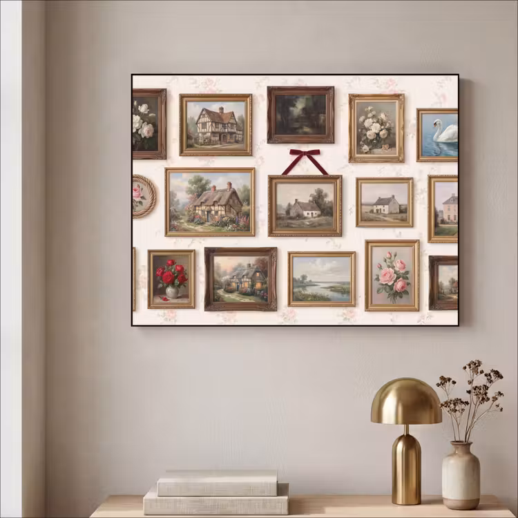 Dier - Kat - Portret - Klassiek Textielframe zwart klein -sfeer2