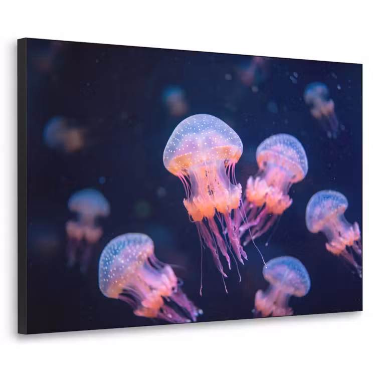 Dier - Onderwater - Natuur - Roze - Mysterieus Textielframe zwart klein -3d