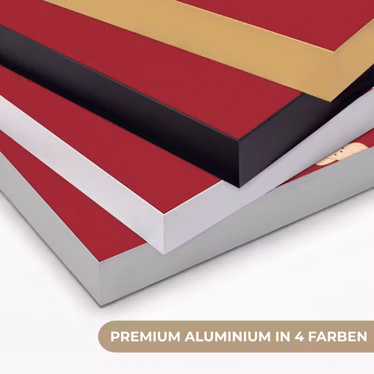Dieren - Luipaard - Abstract - Rood - Modern Textielframe zwart klein -USP_kleurenDE
