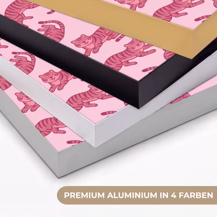 Dieren - Patroon - Roze - Speels - Cartoon Textielframe zwart klein -USP_kleurenDE