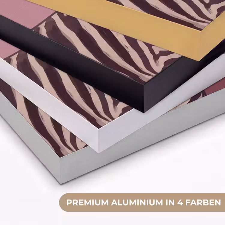 Dieren - Zebrahoofd - Wildlife - Modern - Bruin Textielframe zwart klein -USP_kleurenDE