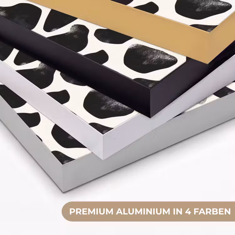 Dierenpatroon - Vlekken - Zwart - Wit Textielframe zwart klein 947 -USP_kleurenDE