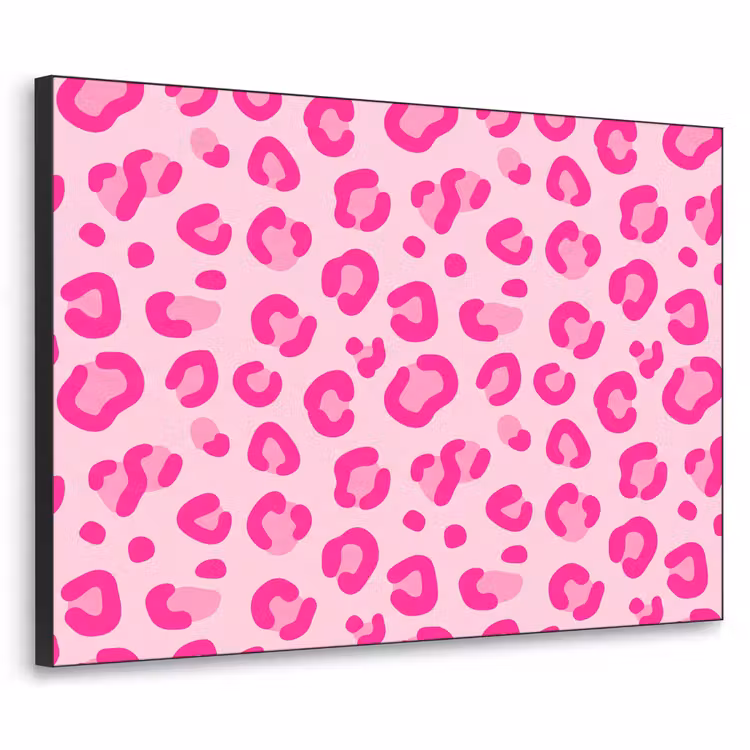 Dierenprint - Patroon - Abstract - Modern - Roze Textielframe zwart klein -3d