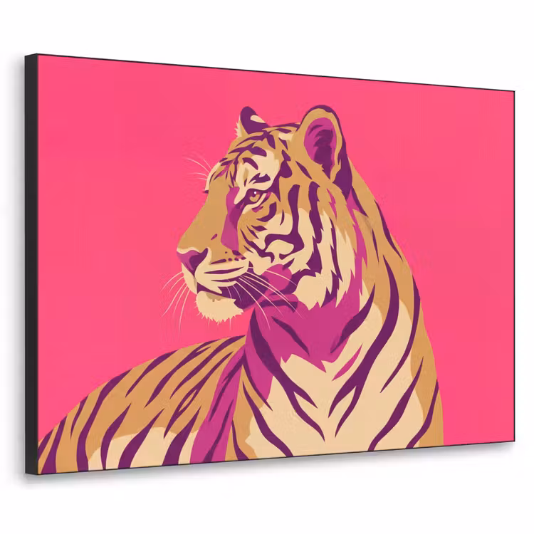 Art Frame - Tiger - Modern - Neon - Tijger - Modern - Neon Textielframe zwart klein