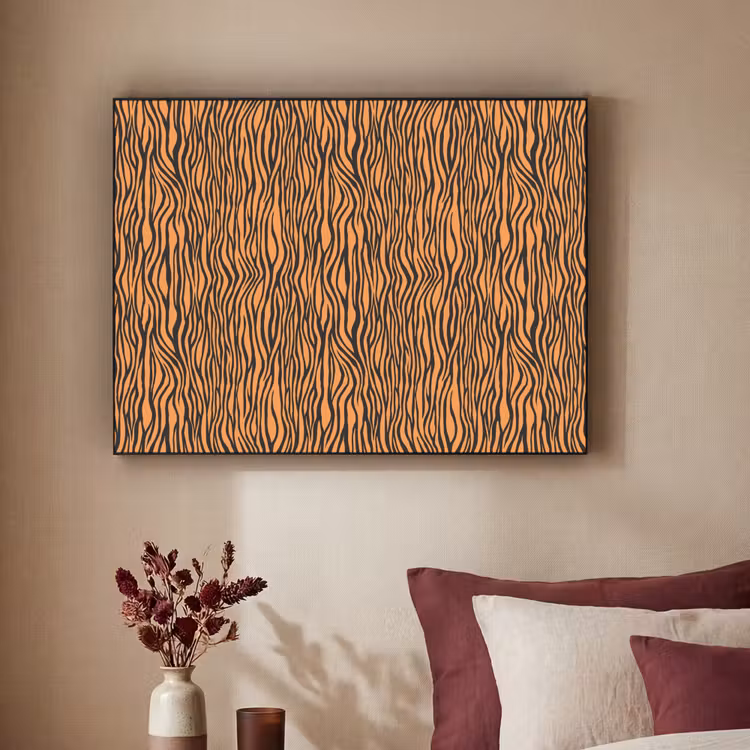 Tijger - Oranje - Patroon - Strepen Textielframe - compleet frame klein 947 -sfeer1