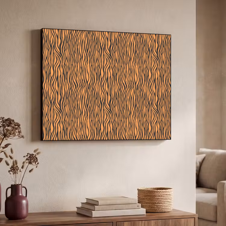 Tijger - Oranje - Patroon - Strepen Textielframe - compleet frame klein 947 -sfeer3