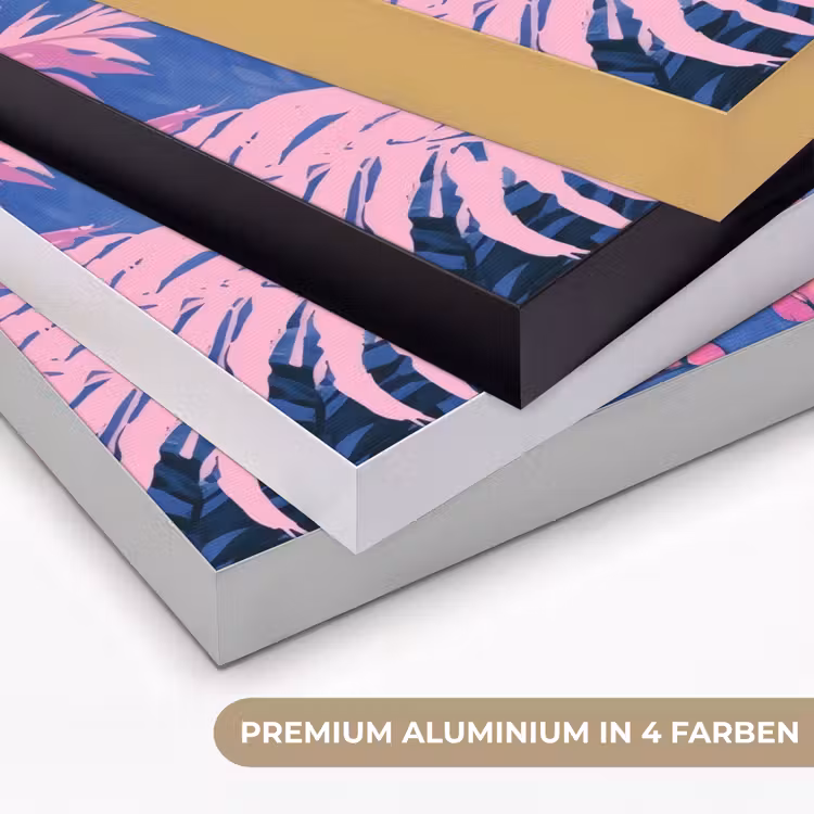 Tijger - Roze - Bladeren - Jungle Textielframe zwart klein -USP_kleurenDE
