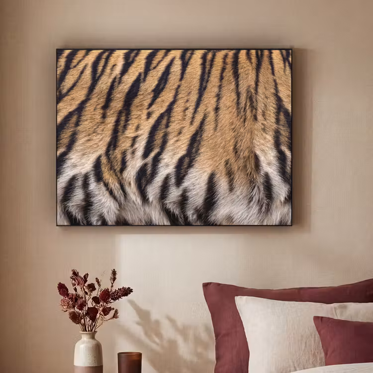 Tijgervacht - Klassiek - Zwart Textielframe zwart klein -sfeer1