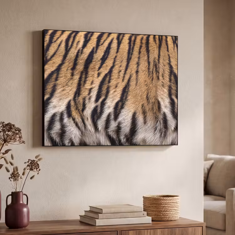 Tijgervacht - Klassiek - Zwart Textielframe zwart klein -sfeer3
