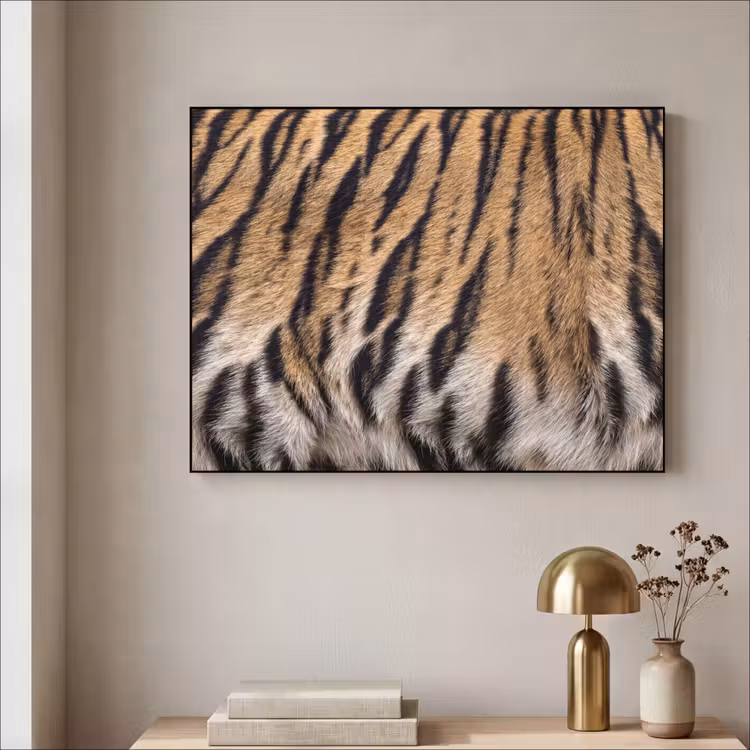 Tijgervacht - Klassiek - Zwart Textielframe zwart klein -sfeer2
