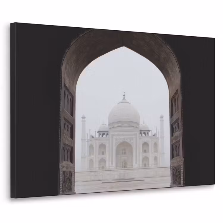 Poort - Symmetrische koepel - Minaretten - Moskee Textielframe zwart klein -3d